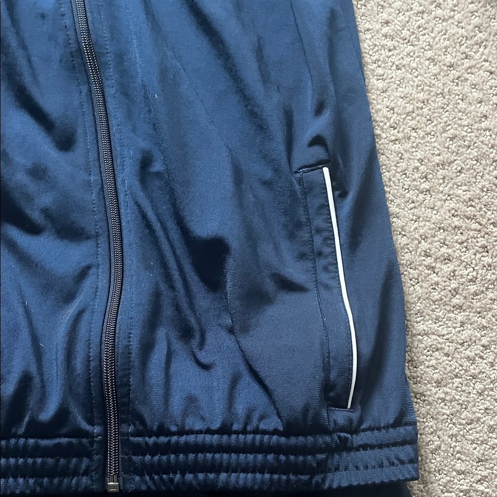 Adidas Navy Blue Tracksuit with White Stripes - Picture 5 of 10